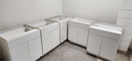 5 White Base Cabinets