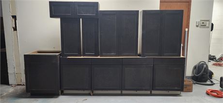 Assorted Bathroom + 1 Lower Kitchen Dark Brown Shaker Style Cabinets