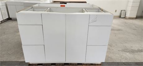 6 White High Gloss Vanity Cabinets