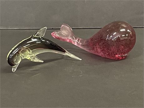 Collectible Designer Glass Murano? Whale & Dolphin