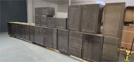 Assorted 34.5"H Dark Brown Shaker Cabinets