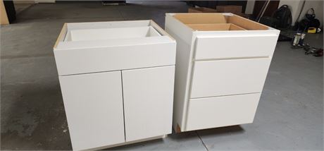 2 White Base Cabinets