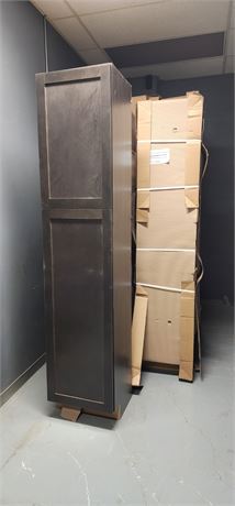 6 Tall Dark Brown Shaker Cabinets