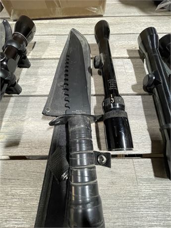 Tactical knife and Variable Scope