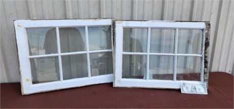Antique 6 Pane Windows from House Built in 1916 - 24x18