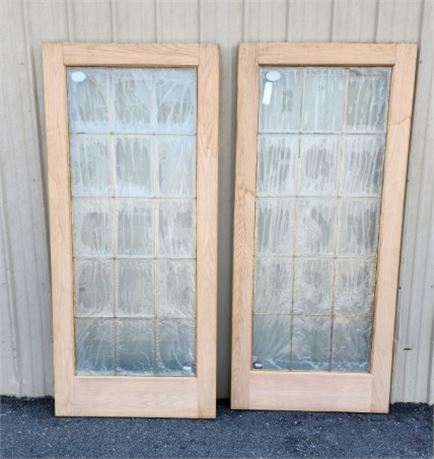 Brass Pane Solid Wood Frame French Door Pair...36x80