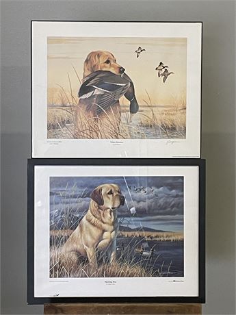 Signed & Numbered Bird Dog Print Pair...20x17