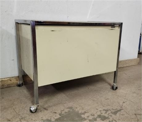 Super Sturdy Steel Work Table/Cart with Lift Lid Storage...32x21x26