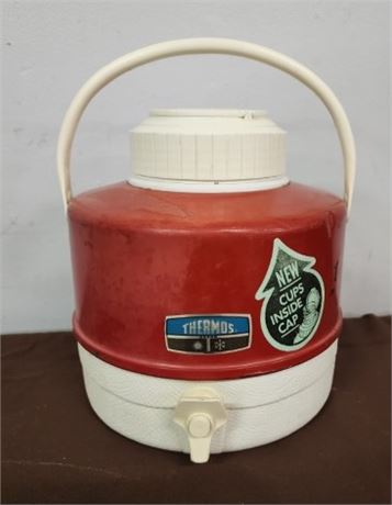 Vintage Metal Thermos Beverage Cooler