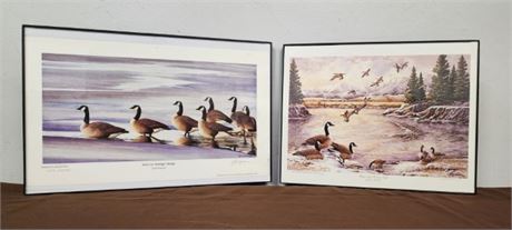 Jim Borgreen Signed & Numbered Canadian Geese Print Pair...17x11