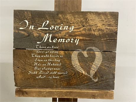 Wood Memoriam Sign...20x16