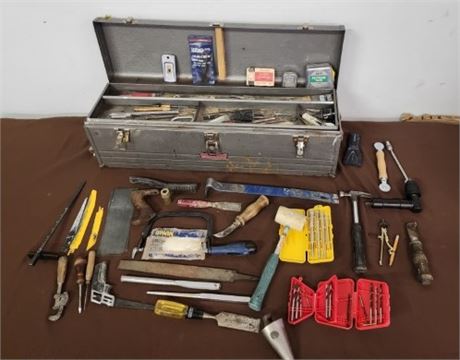 Assorted Handyman Tools with Large Craftsman Toolbox...30x9x10