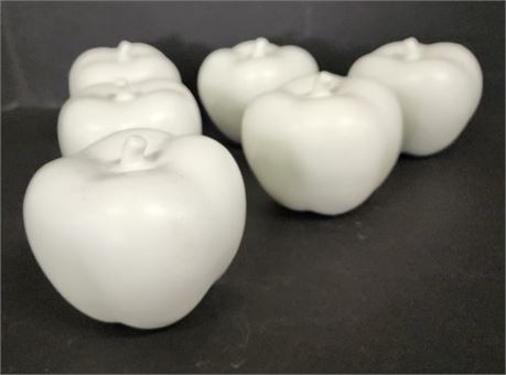 Collectible White Ceramic Apples