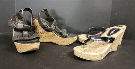 Ladies Rockin Retro 70's Cork Sandals...7sz