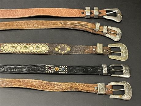 5-Collectible Western Belts with Buckles