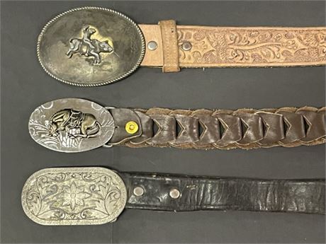 Western Belt & Buckle Trio