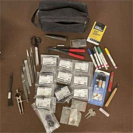 Assorted Metric Hardware/Metal Files/Misc with Tote