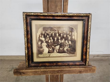 Framed Antique Class Picture...14x12