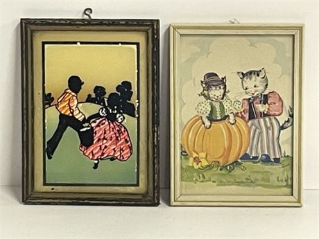 Antique Framed Mini Print Pair - 6x8