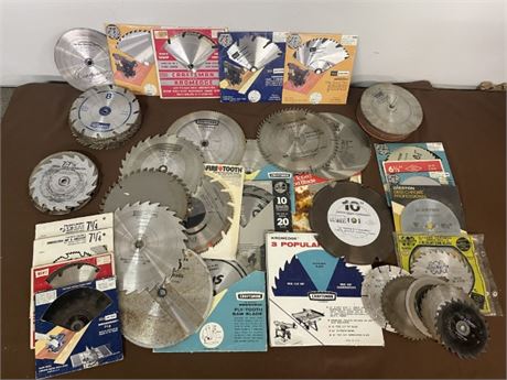Many Assorted Circular Table Saw Blades