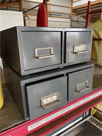Two Sets of Card File Drawers
