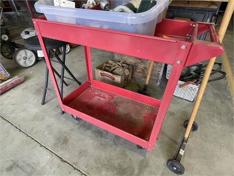 Red Rolling Garage Cart