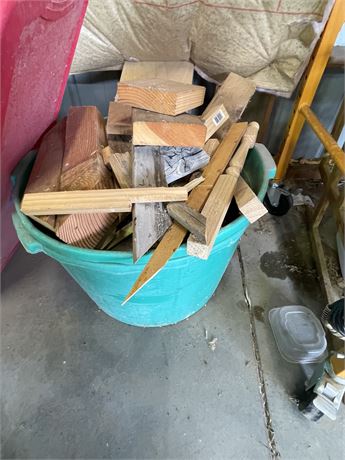Large Tub of Wood Scraps
