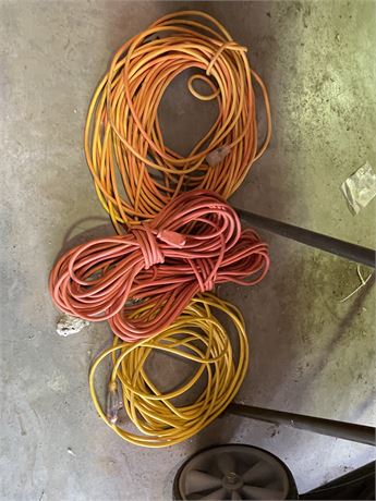 Two Yellow to Orange Electrical Cords
