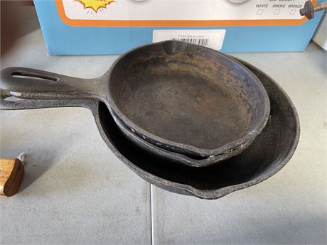 Three Cast-Iron Frying Pans