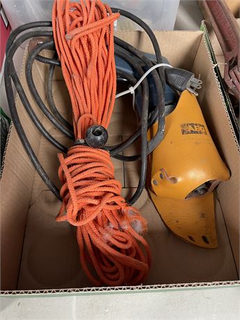 Drill with Tool Holster and Rope