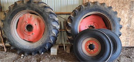 2 Agri Master (18.4-38) and 2 Firestone Tractor (11.0-16) Tires-Located in MOLT