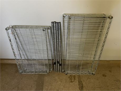 4- Metal Shelf Racks with 4 Legs...30x18/38x18...32" Legs