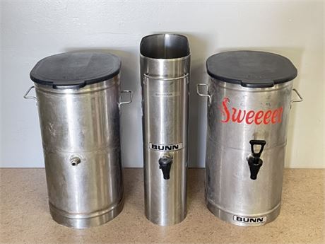 Stainless Ice Tea Container/Dispenser Trio...10x19
