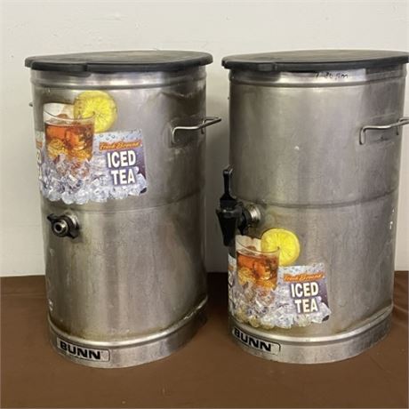 Stainless Ice Tea Dispensers with Lids...19" Tall