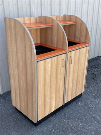 Double Rolling Trash Containers w/ Doors & Containers- 40x20x48