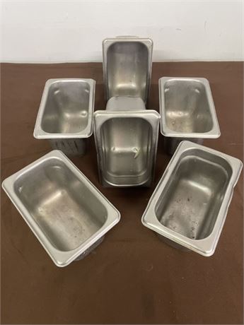Small Stainless 1/9th Hotel Pans...6pc