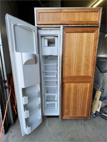 Large GE Monogram Wood Faced Refrigerator...Compare Retail $7000-40x30x84