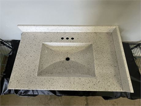 New Quartz Vanity Sink Top w/ Back Splash...37x22