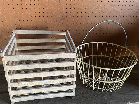 2 Vintage Egg Baskets