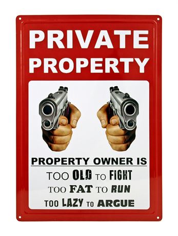 Private Property Owners Stark Warning Metal Sign