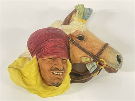 Collectible BOSSONS Horse & Rider Wall Ornament