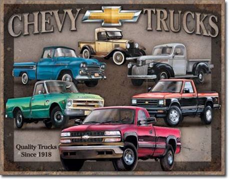 Vintage Style Chevy Truck Tribute Metal Sign