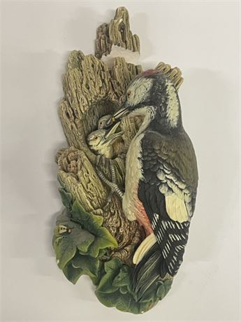 Collectible BOSSONS Wood Pecker Wall Ornament