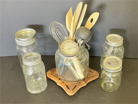 Vintage Canning Jars & Kitchen Culinary Candy Related Items