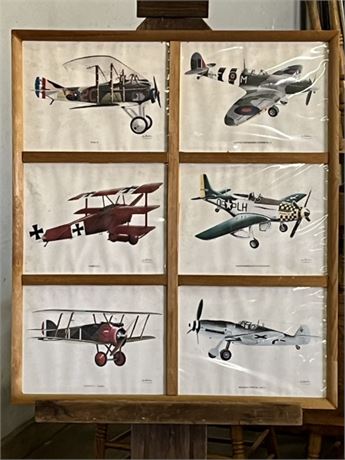 Collectible Framed & Signed World War Fighter Plane Prints...23x26