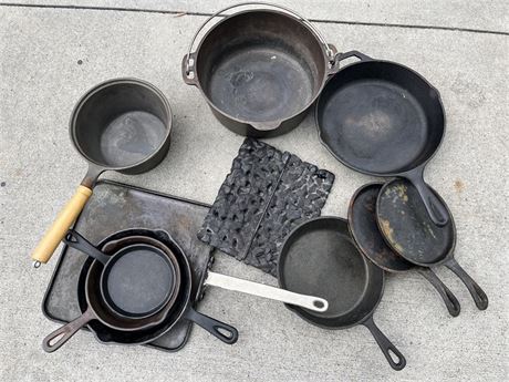 Cast Iron Skillets, Pots, Pans, etc.