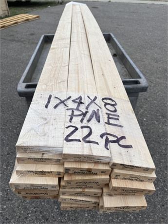 1x4x8  - Pine Lumber - 22pcs