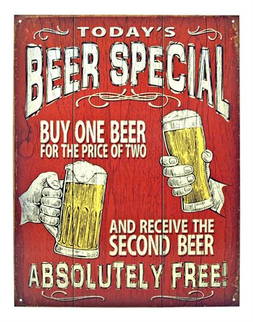 Today's Beer Special - Vintage Style Metal Sign