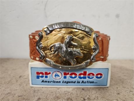 1978 Hoffman's Original Pro Rodeo Bull Riding Champions Liquor Bottle