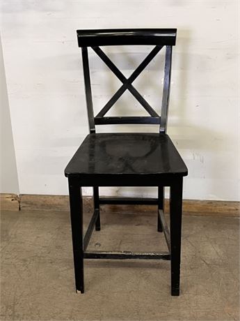 Wood Black Bar Stool - 24" Seat Height